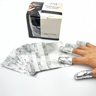 Nail Wrap Removal Polish Aluminum Foil Cotton Pad Wrap Embossed Client Logo Polish Remover Nail Foil